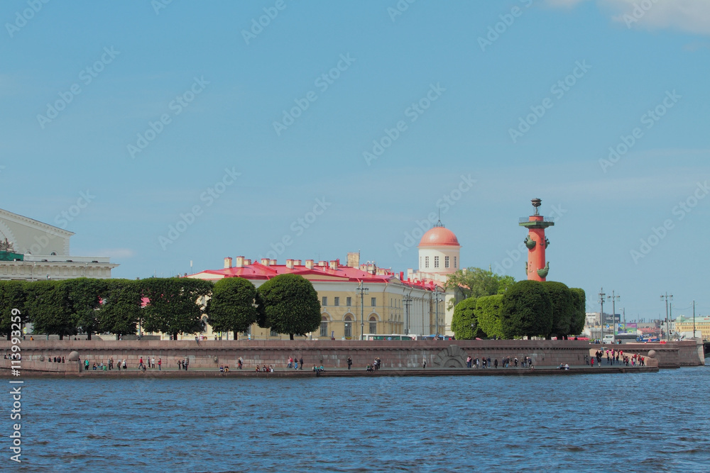 Embankment, Spit of Vasilevsky Island. St. Petersburg, Russia