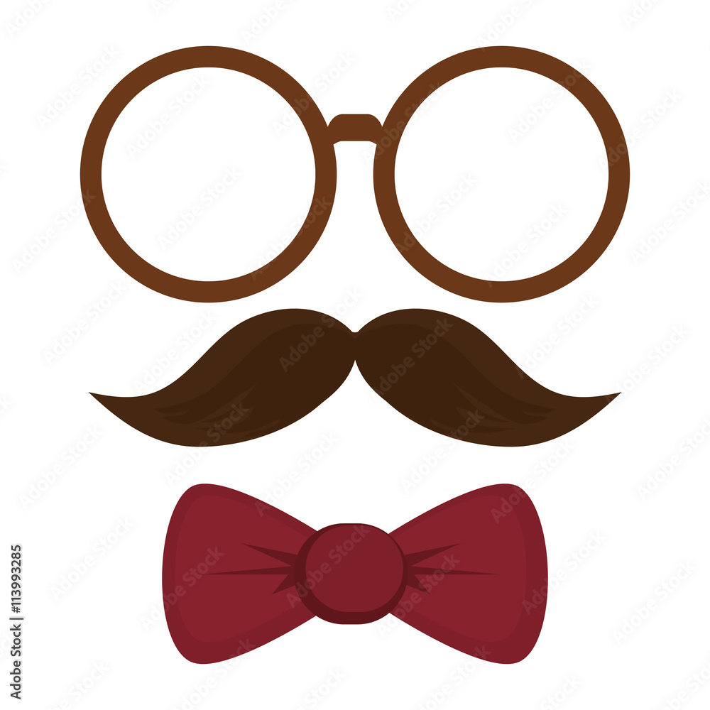 round frame mustache bowtie round frame mustache bowtie