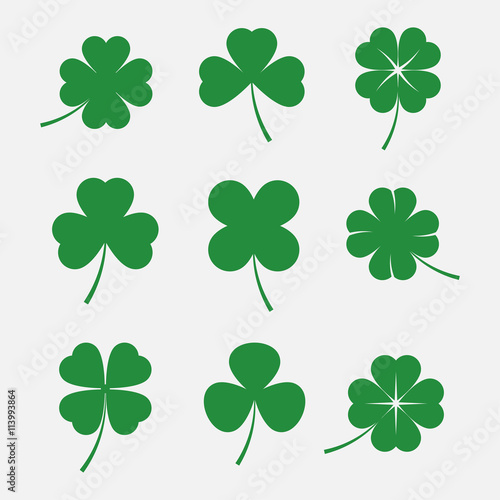 Photographie Clover leaves vector set