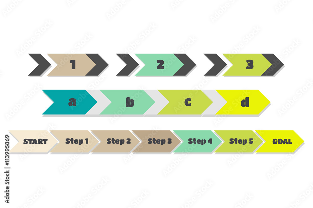 vector infographics, colorful arrows with steps Stock Vector | Adobe Stock