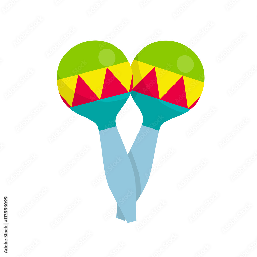 Mexico music instrument. Latin Maracas Rumba shakers, shac-shacs