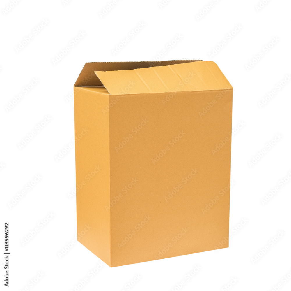 Closed cardboard box isolated on white Closed cardboard box isolated on white