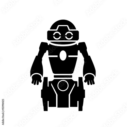 Humanoid robot Vector Illustration. Robot on wheels