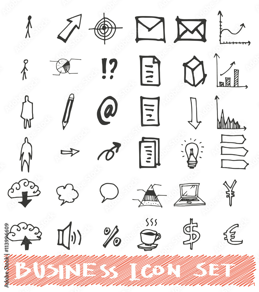 Business doodles sketch eps10 vector Business doodles sketch eps10 vector