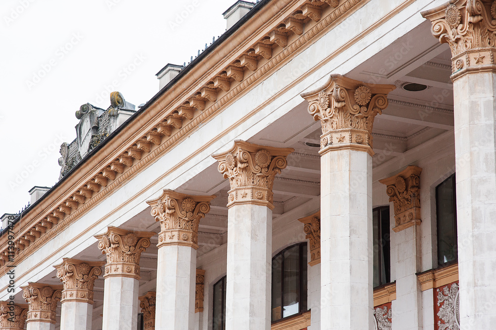 Naklejka premium architectural columns on a building facade