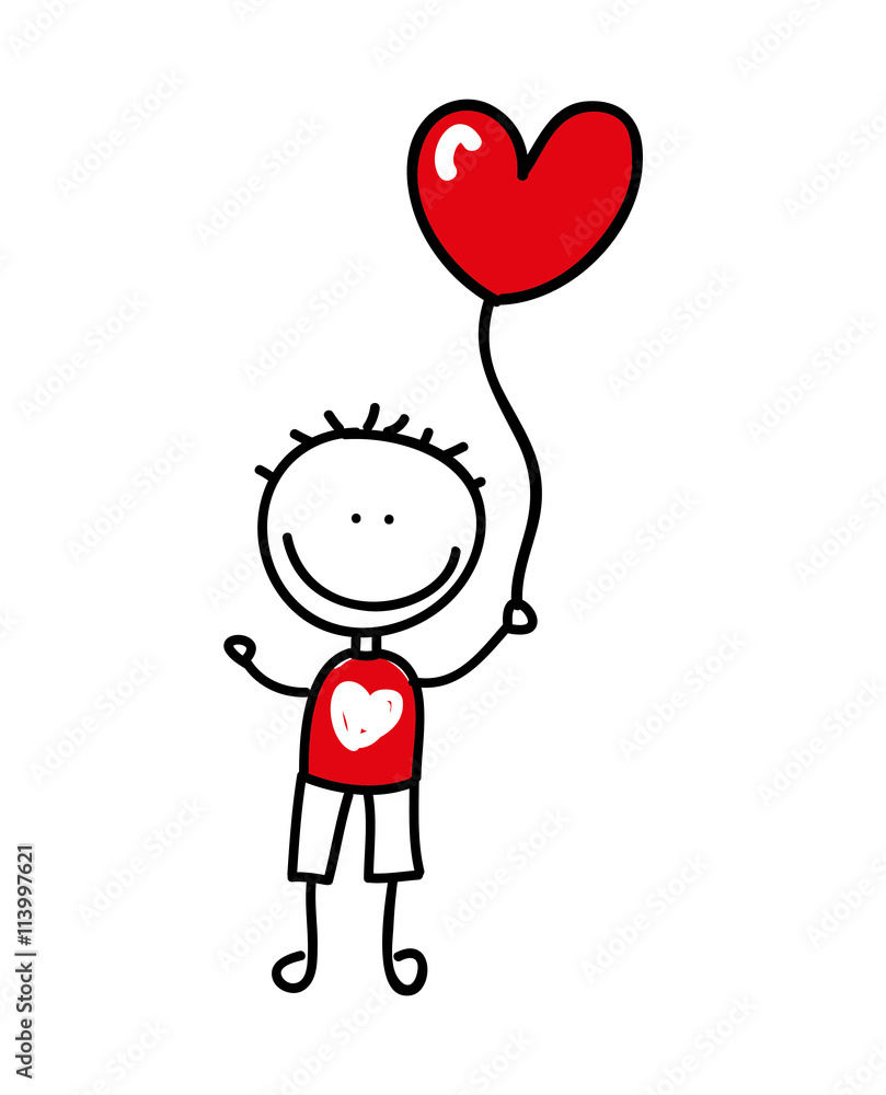 boy with balloon air drawing isolated icon design boy with balloon air drawing isolated icon design