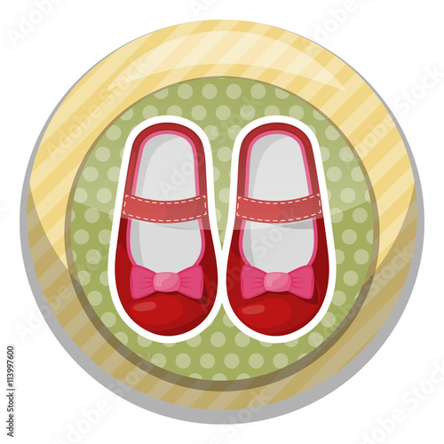 Illustration of beautiful baby girl shoes
