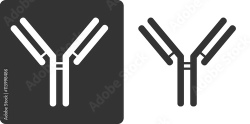IgG1 antibody (immunoglobulin), flat icon style. Many biotech drugs are antibodies.