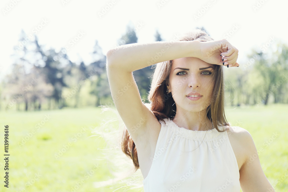 woman on a spring meadow