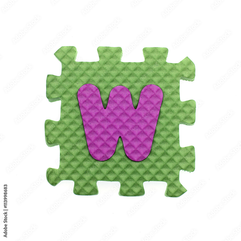 Alphabet W puzzle pieces on white background Alphabet W puzzle pieces on white background