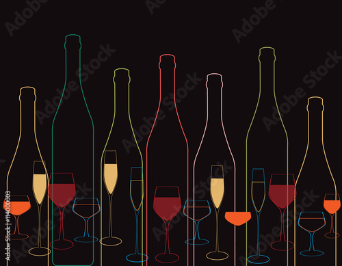 wine bottles Wine bottle and glass