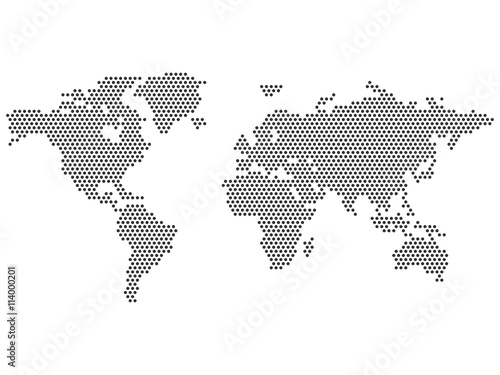 World map made of dots