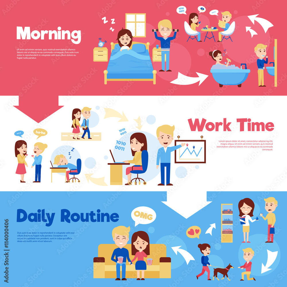 Daily People Horizontal Banners Set Daily People Horizontal Banners Set