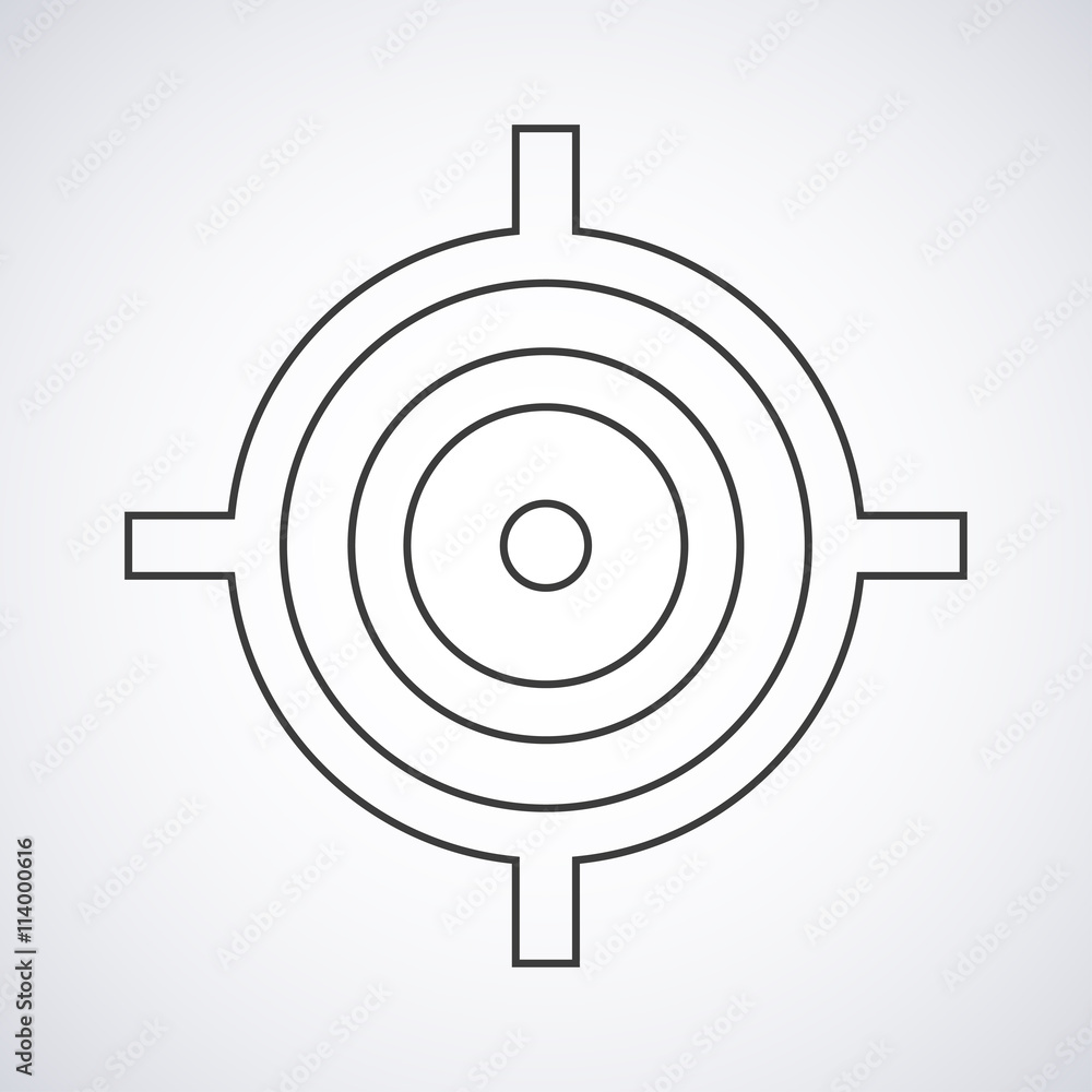 Target icon with the shadow on a white background, vector illustration Target icon with the shadow on a white background, vector illustration