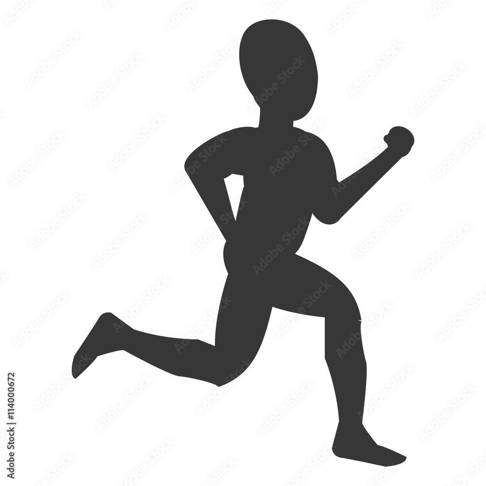 silhouette of person running