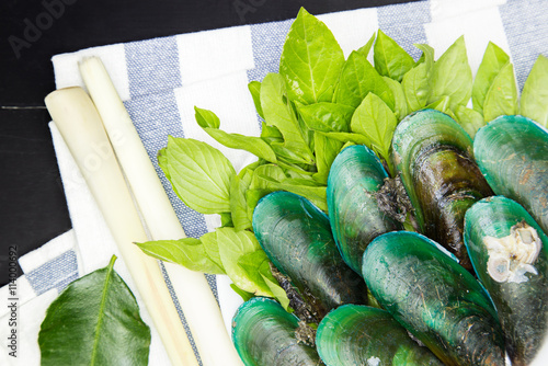 Green mussels photo