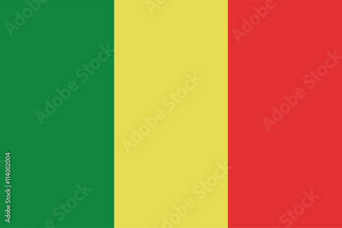 Mali flag official right proportions, vector illustration
