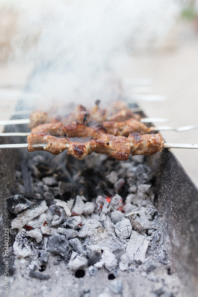 grilled skewers on the grill grilled skewers on the grill