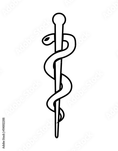 caduceus medical symbol isolated icon design