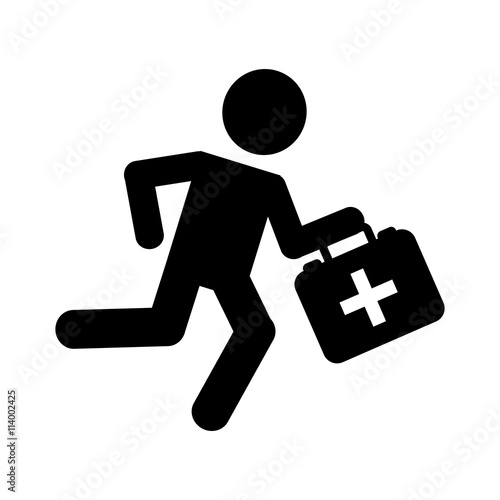 paramedic running isolated icon design