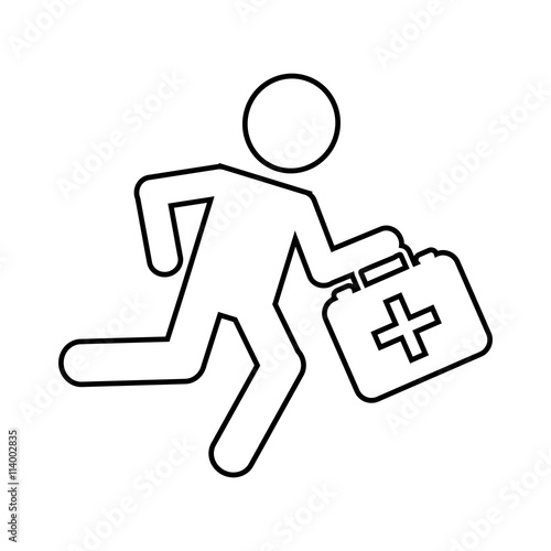 paramedic running isolated icon design