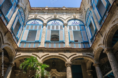 Photography Patio of colonial building, Habana Vieja, Cuba