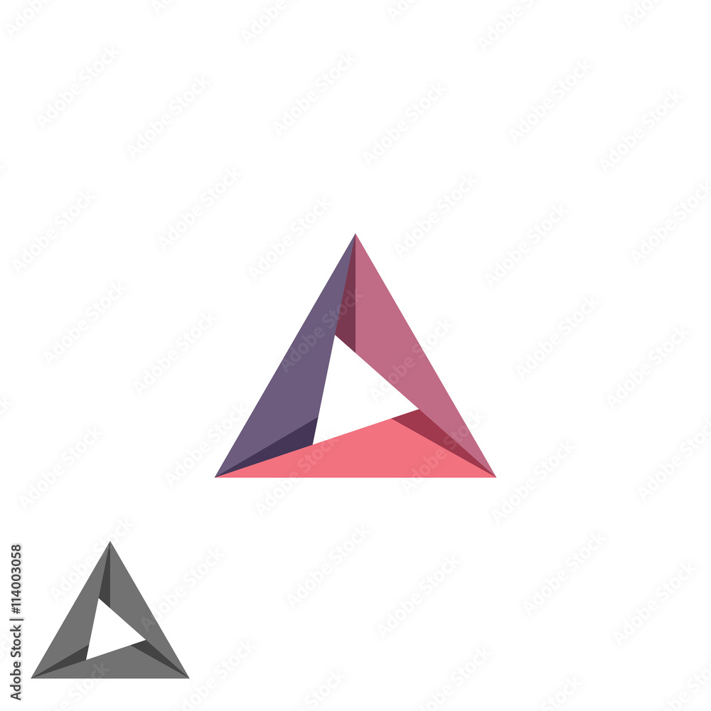 Triangle logo mockup tech shape geometric simple symbol, creative converge cycle idea business card emblem