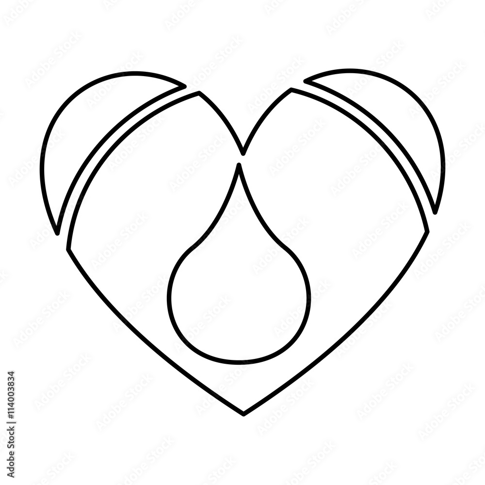 heart with water drop isolated icon design heart with water drop isolated icon design