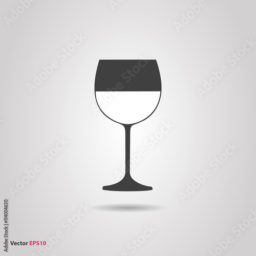 Glass of white chardonnay wine silhouette icon