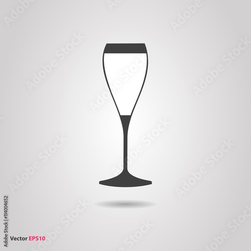 Glass of sparkling tulip wine silhouette icon