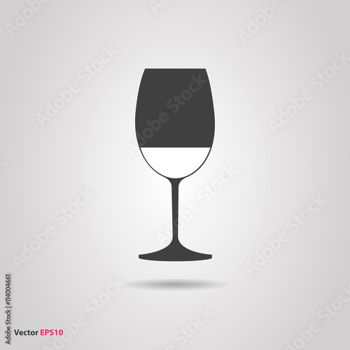 Glass of red cabernet sauvignon wine silhouette icon