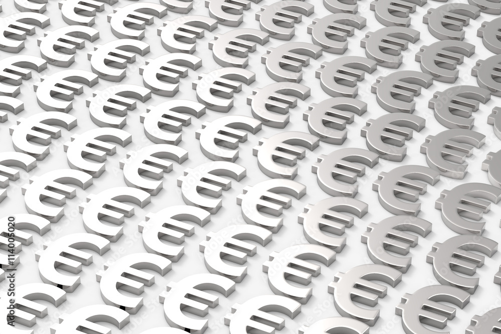 Fototapeta premium Making Money / Euro Currency in Silver / 3D Rendering