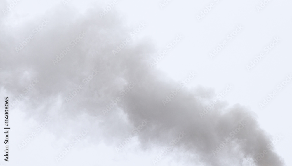 Smoke from a pipe on a cloudy sky Smoke from a pipe on a cloudy sky