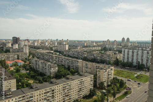 Continuous development of urban areas paneled high-rise residential buildings. Kiev. Ukraine