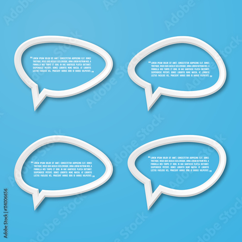 Flat frame speech bubble icon for text quote