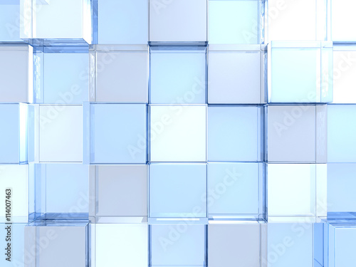 Blue Blocks Wall Geometric background