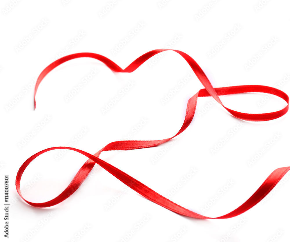Red ribbon on light background Red ribbon on light background