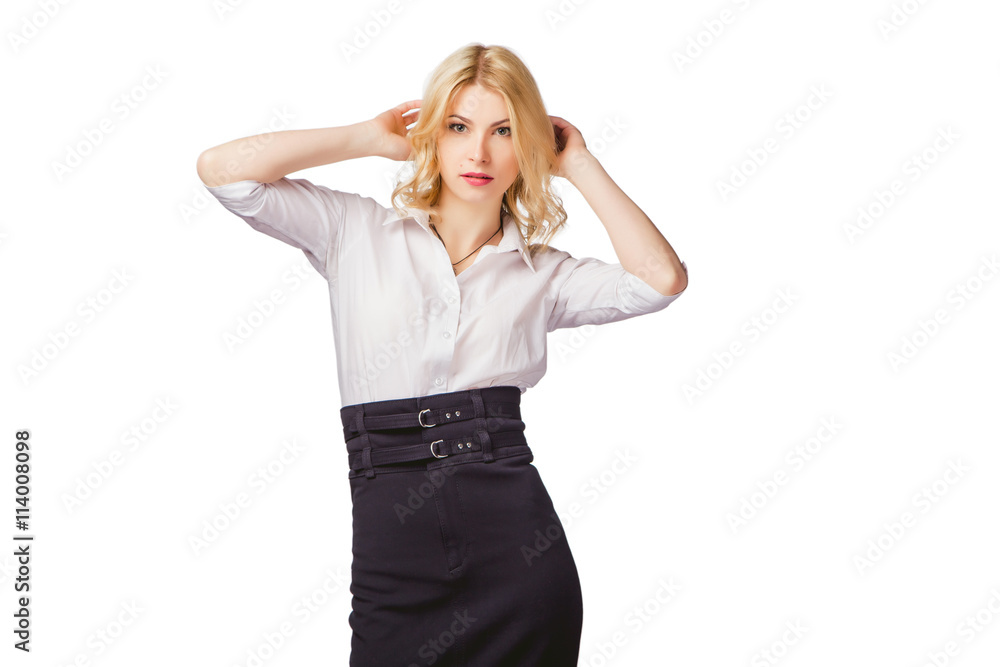 suksualnaya blonde on a white background, the Secretary-Manager suksualnaya blonde on a white background, the Secretary-Manager