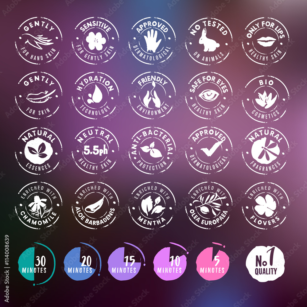 Cosmetics labels and stickers collection Stock Vector | Adobe Stock