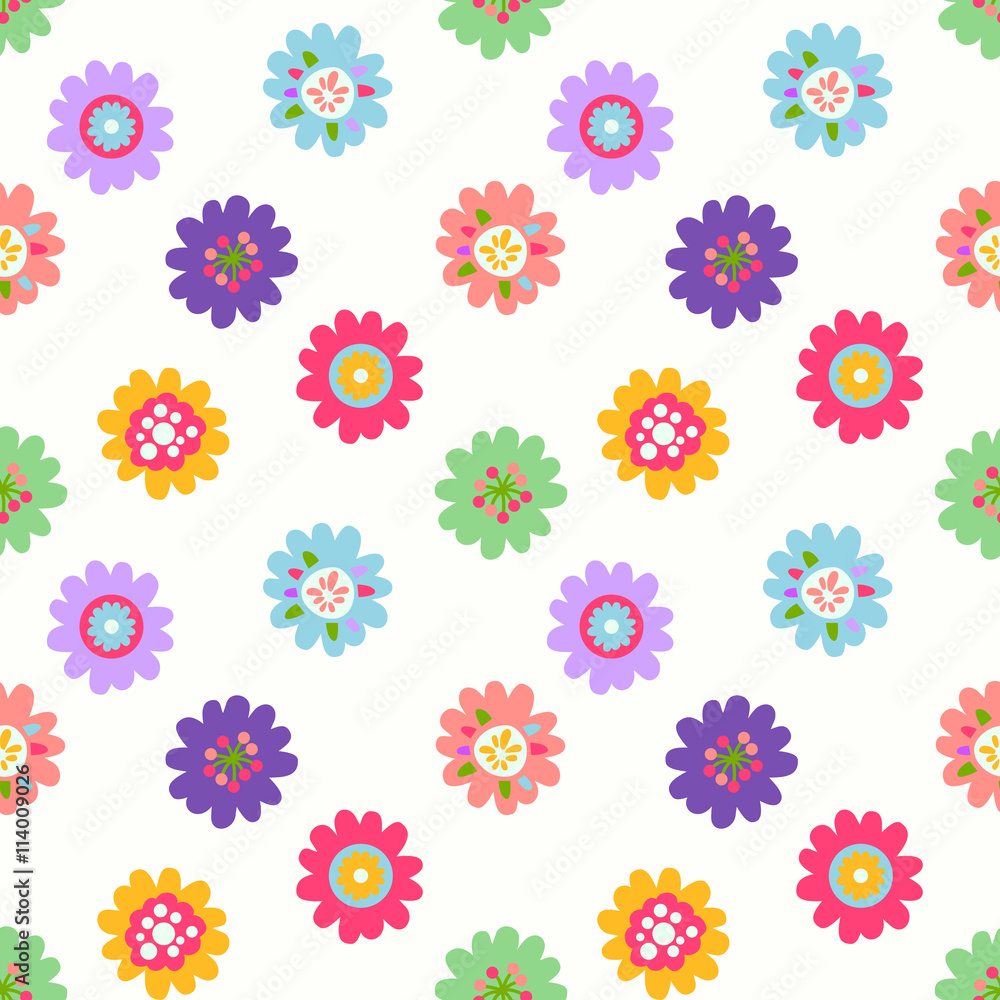 Cute seamless vector pattern with flowers Cute seamless vector pattern with flowers