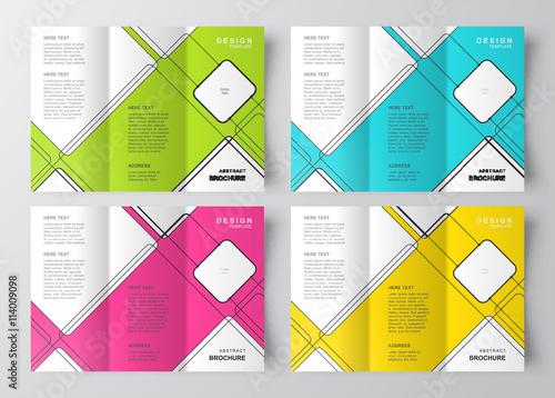 brochure design template lines squares set