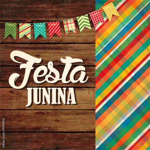 Festa Junina illustration - traditional Brazil June festival party. Vector illustration. Latin American holiday.