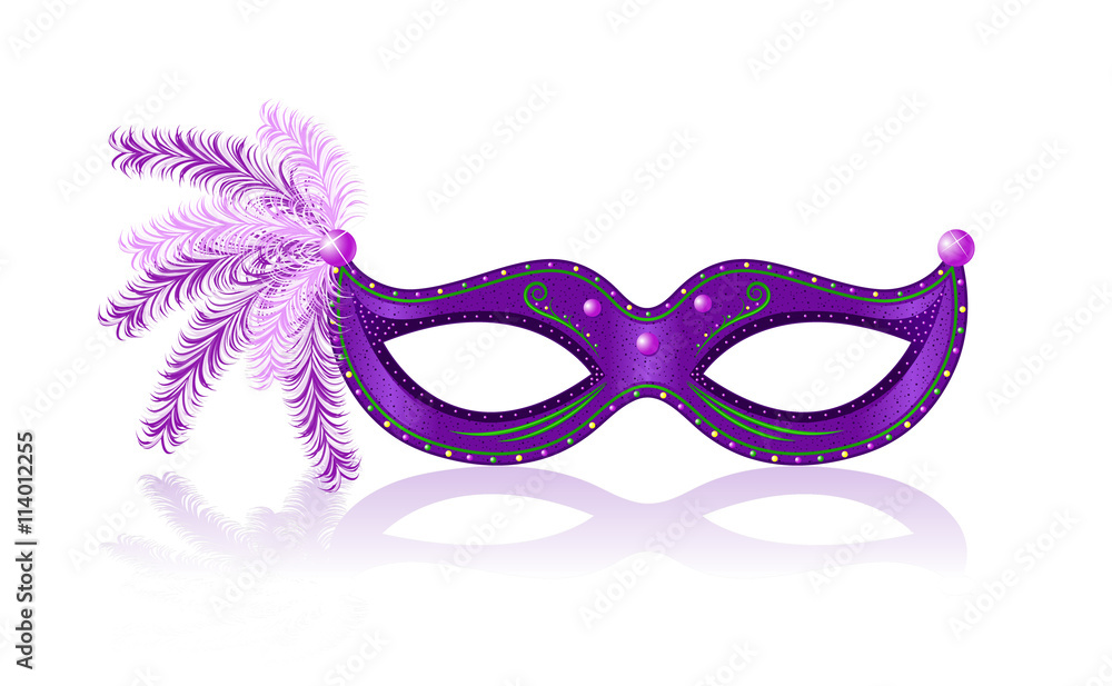 Purple Mardi Gras Carnival Mask