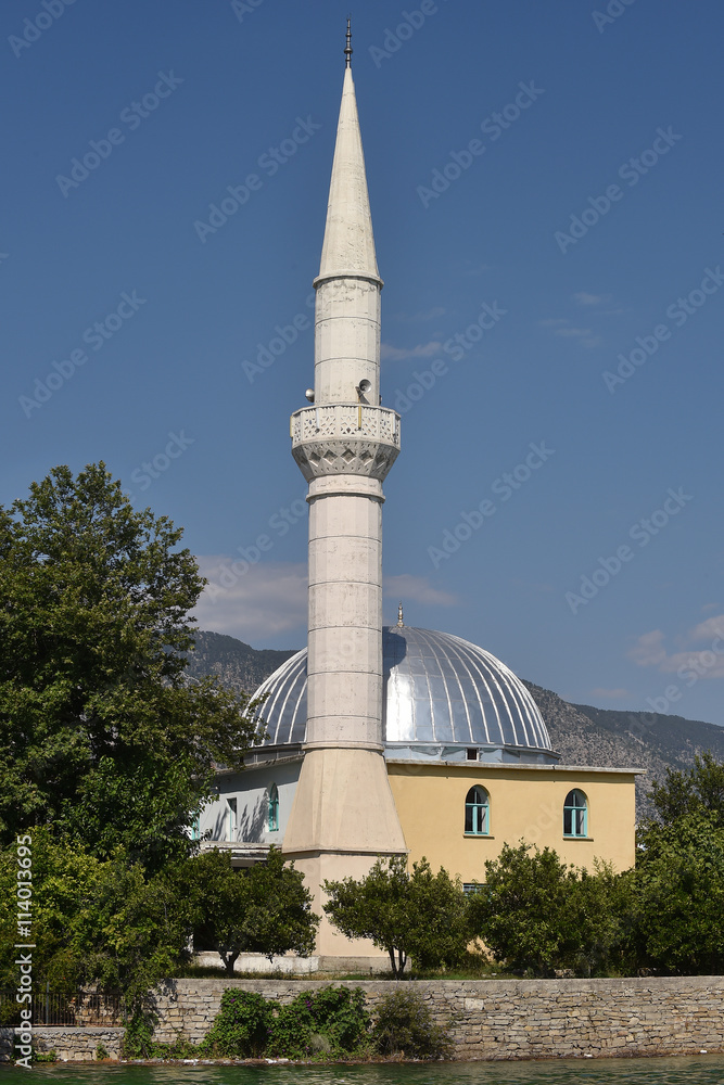 Mosque near Green lake in Turkey