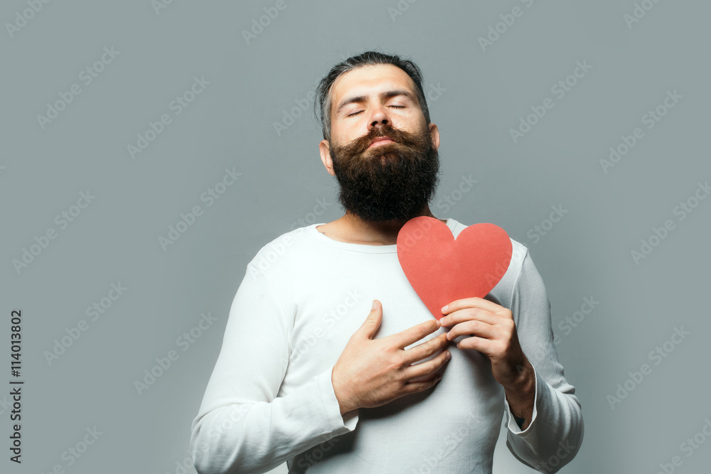 Fotografie romantic man with paper heart