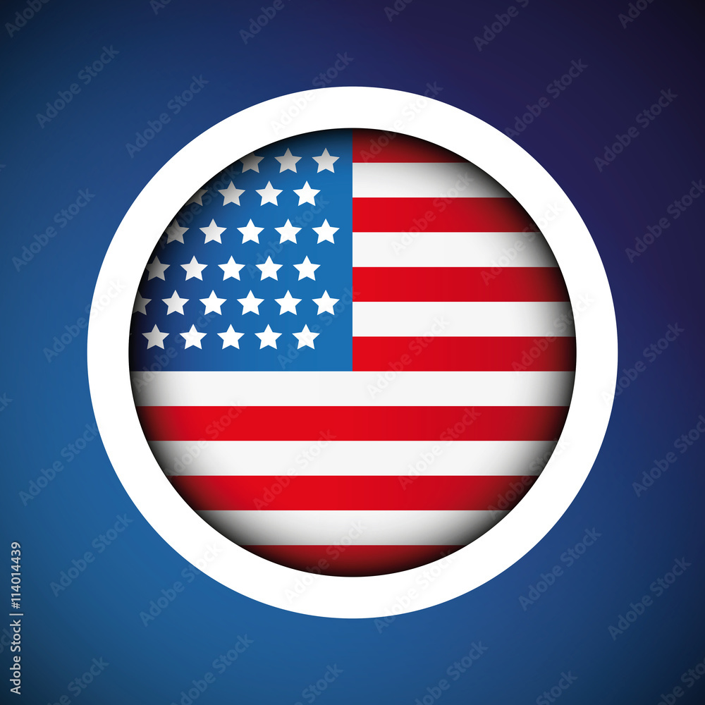USA Flag button vector USA Flag button vector