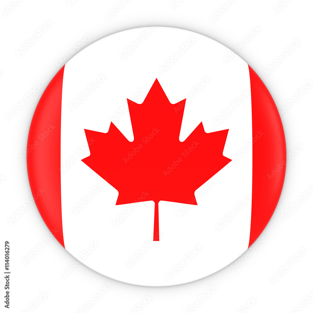 Canadian Flag Button - Flag of Canada Badge 3D Illustration Canadian Flag Button - Flag of Canada Badge 3D Illustration