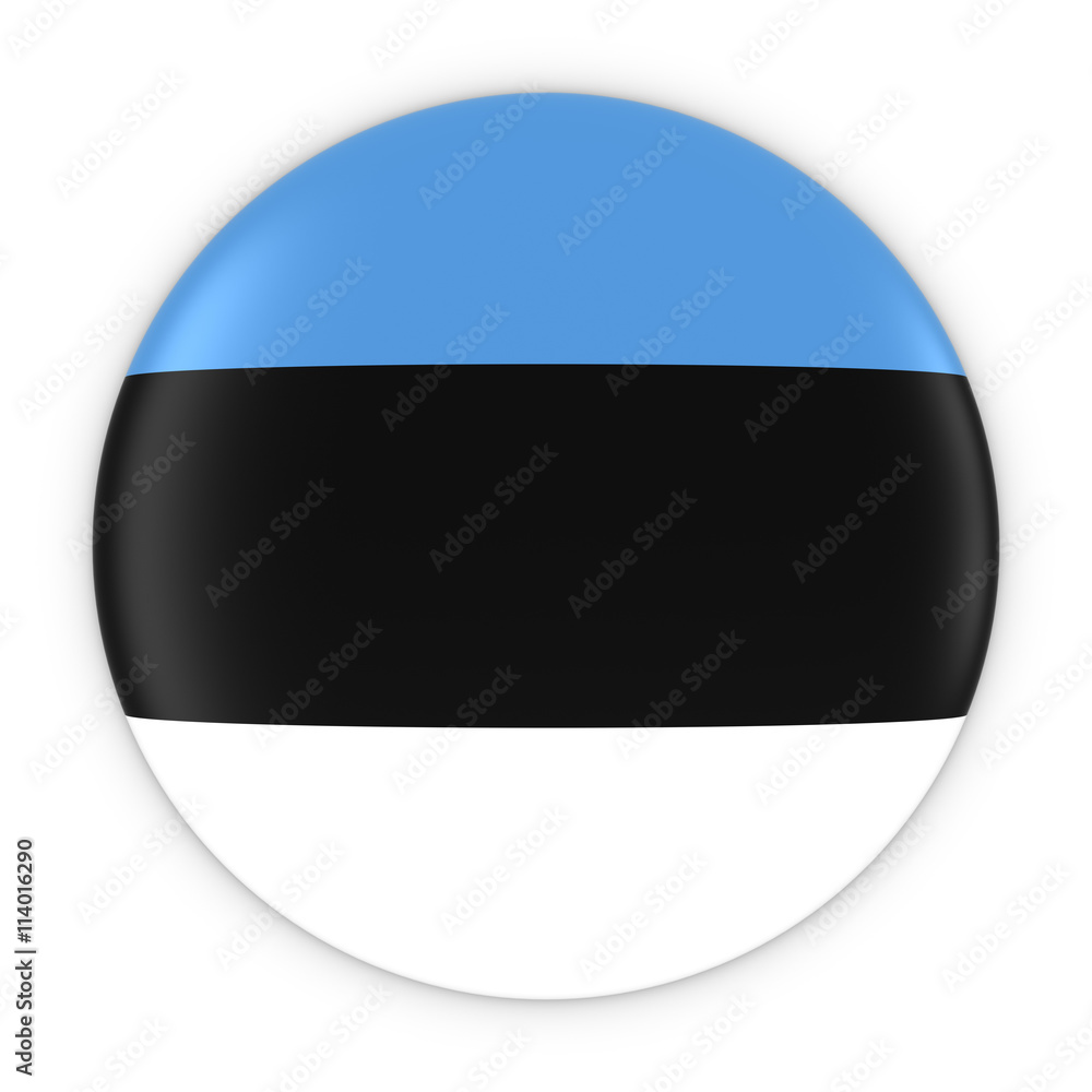 Estonian Flag Button - Flag of Estonia Badge 3D Illustration Estonian Flag Button - Flag of Estonia Badge 3D Illustration