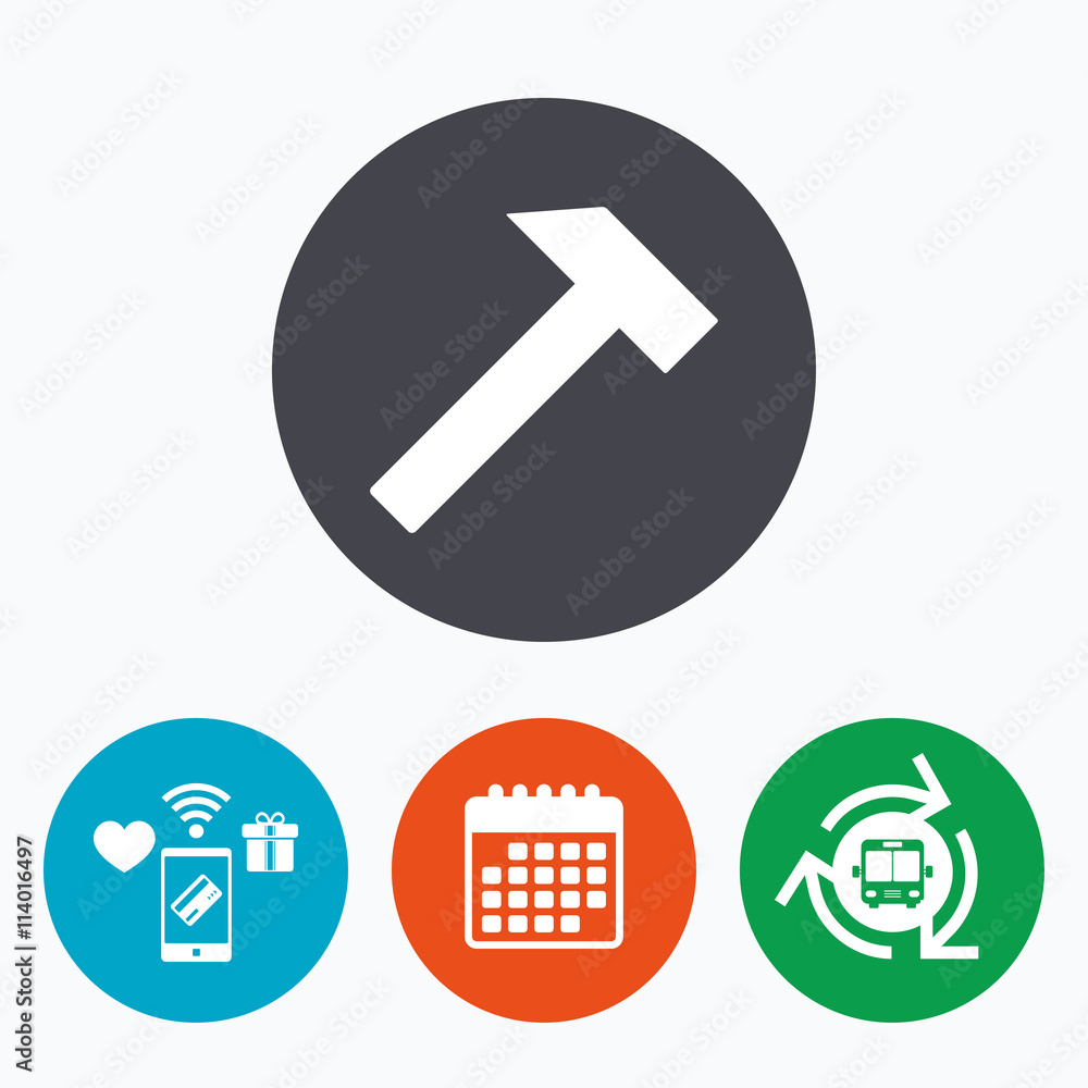 Hammer sign icon. Repair service symbol. Hammer sign icon. Repair service symbol.
