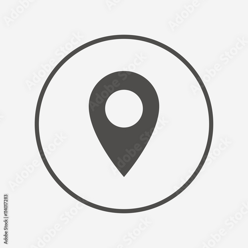 Map pointer icon. GPS location symbol.